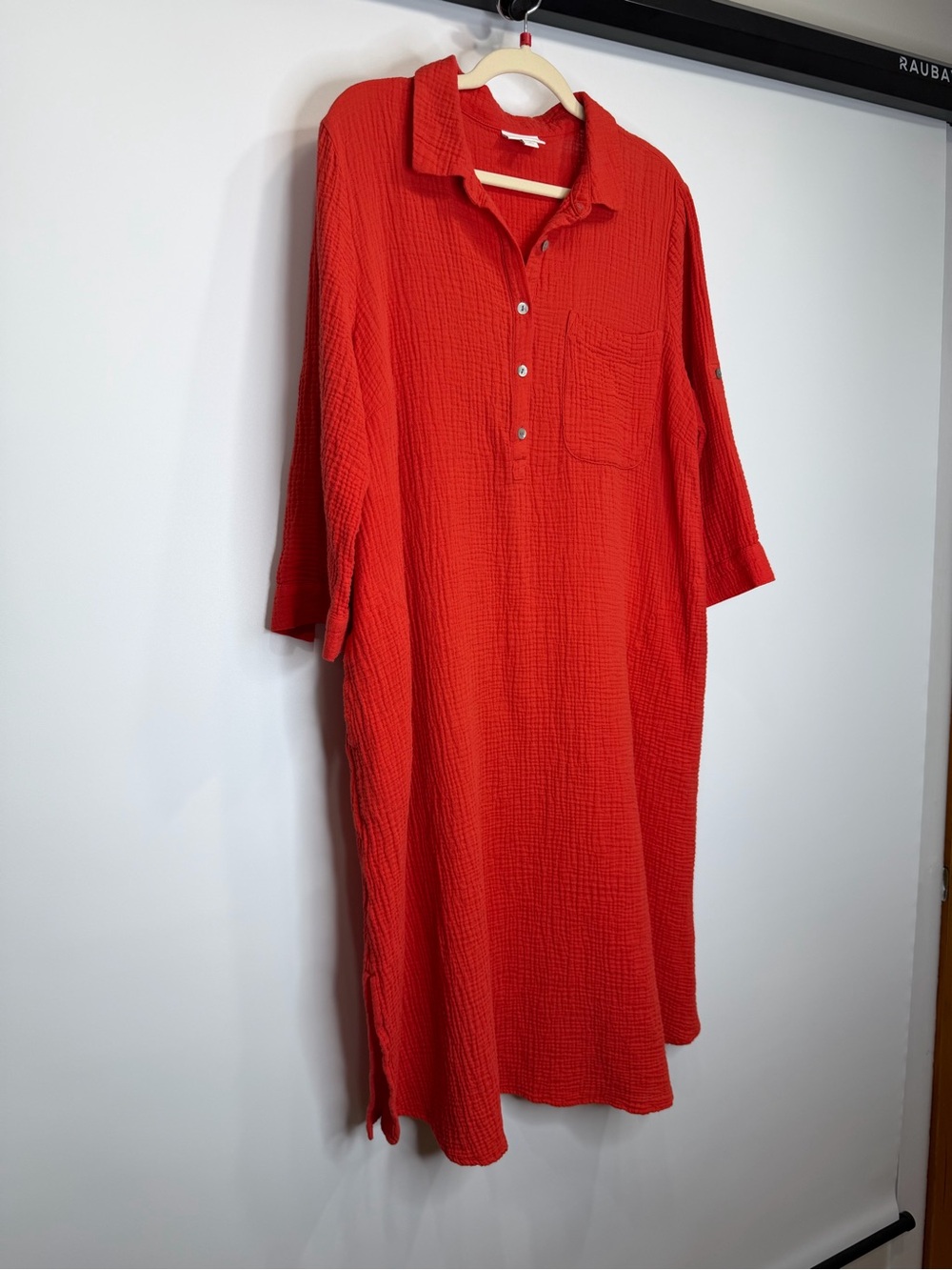 J. Jill 100% Cotton Button-Henley Midi Shirt Dress Size L - Picture 4 of 14